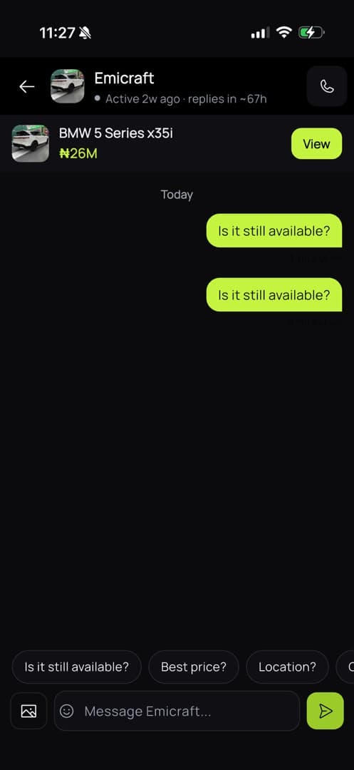In-app dealer messaging